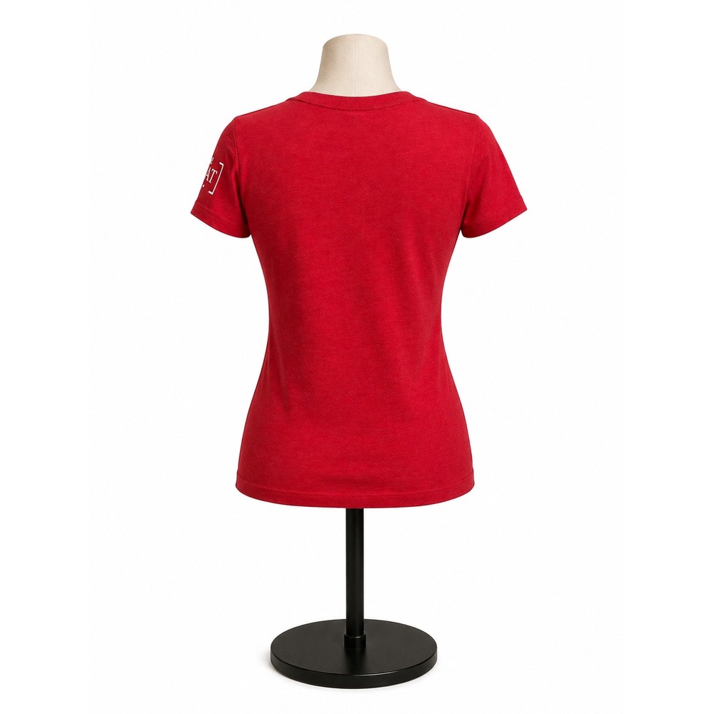 Next Level Ohio The GOAT Red V Neck Graphic T Shirt Women's Large Short Sleeve - Picture 2 of 6